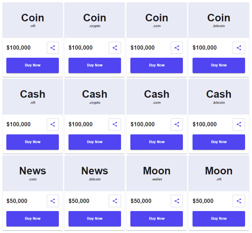 nft domains premiums coin